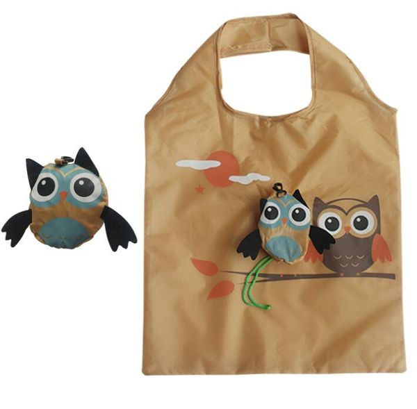 100 pièces sacs à provisions mignon femmes Animal hibou en forme de sac à provisions pliant écologique réutilisable sac fourre-tout