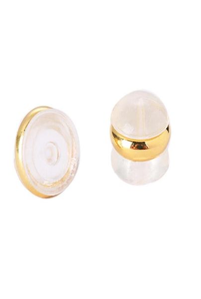 100pcs Silicone en caoutchouc d'oreille Boucle arrière Stoppers Copper Ring Hamburger Over Rouchs pour les bijoux de boucles d'oreilles de fabrication de bricolage 3615688