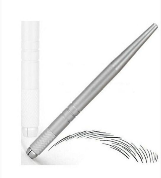 100pcs Silver Professional Permanent Makeup Pen 3D MADEAUR MADEUR MANUEL CALUAL TATOUT MECHOBLADE 1258063