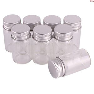 100pcs Taille 22 * 40mm 7ml Bouteilles d'épices de parfum en verre transparent Petits pots Flacons avec bouchon à vis en argent DIY Craftgood Qté Gtebs