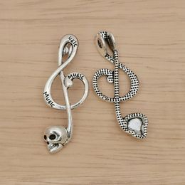 100pcs Skull Music Musical Note Charm Pendant Connecteur pour le collier de bricolage Bracelet Bijoux de fabrication A-802