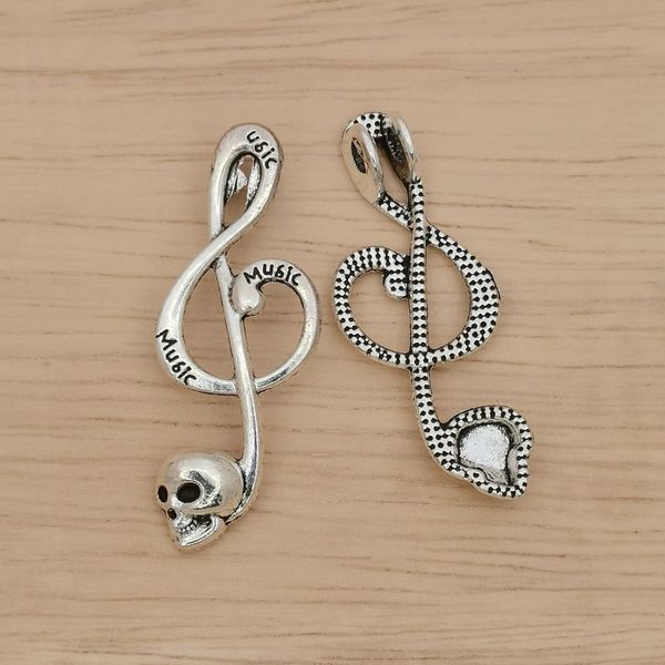 100pcs Skull Music Musical Note Charm Pendant Connecteur pour le collier de bricolage Bracelet Bijoux de fabrication A-802