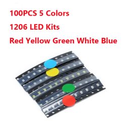 100pcs SMD 0402 0603 0805 1206 SMD LED 5COLORSX20PCS LED Kit electrónico Rojo/Amarillo/Verde/Azul/Whitelight Emising Diodo