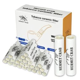 100 pièces, filtres de tube à fumer, filtre à tube de tabac à charbon actif de 9 mm avec double capuchon en céramique, noyau de filtre pour fumer, accessoires pour fumer