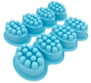 100 stks zeep mallen gerechten voor zepen maken massage bar siliconen mal 3D jelly schimmel lade rh2142