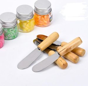 Acier inoxydable fromage beurre spatule petit déjeuner Sandwich Dessert confiture épandeur manche en bois fromage outils