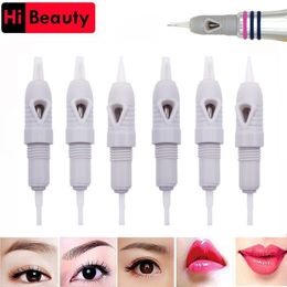 100 stks gesteriliseerd 8mm schroef grijze tattoo cartridges tatto naalden voor lippen wenkbrauw eyeliner permanente make-up microblading 211229