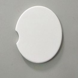 100 stks Blanco Car Ceramics Coasters 6.6 * 6.6cm Coaster