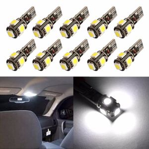 100 pièces T10 5SMD 5050 led Canbus sans erreur feux de voiture W5W 194 5led ampoule lampe blanche