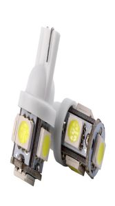 Ampoules LED au xénon T10 5SMD 100, 5050 pièces, W5W 194 168, feu arrière latéral de voiture blanc, entier 6038346