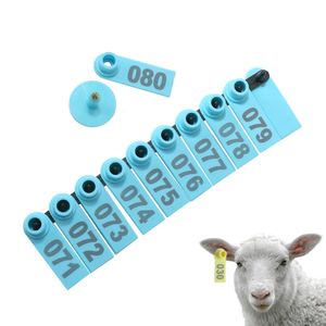 100pcs tag pour animaux moutons oreille tag étiquette de chèvre Marqueur des oreilles Numéro de cartes d'oreille de bétail pour percer des moutons 240507