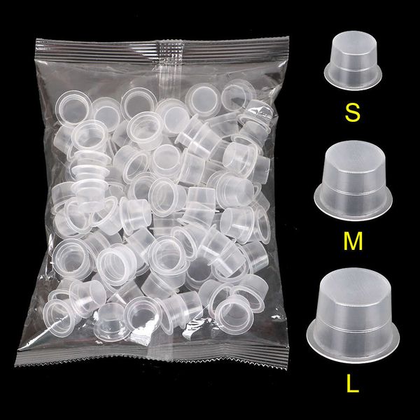 100pcs tatouage grand moyen petit encre pigment tasse d'anneau