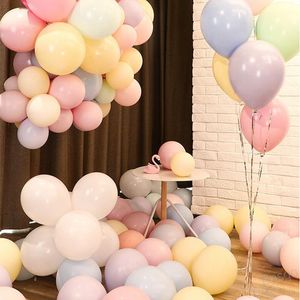 100 Uds globo macarrón grueso globos redondos puros látex caramelo inflable globo dulce decoración de boda cumpleaños 10 pulgadas BH4544 WLY