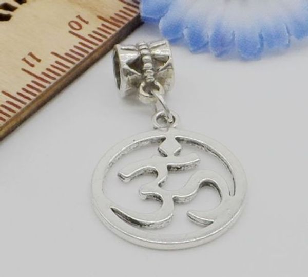 100 pièces tibétain argent Yoga OM breloques pendantes perles Fit pendentif Bracelet