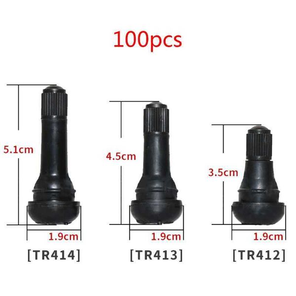 100pcs TR414 / TR413 / TR412 Capuchon de pneu en caoutchouc Car Truck Tubeless Tire Stem Cover 210727