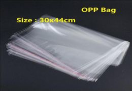100pcs transparent transparent grand sac en plastique 30x44cm auto-adhésif sceau en plastique en plastique POLY BAY COSTAGE Emballage Opp261C7470284