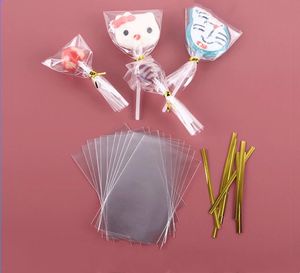 100 stks Transparante Plastic Zakken Opp voor Candy Lollipop Cookie Verpakking Cellofaan Tas Kerst Bruiloft Verjaardagsfeestje Gift Bag