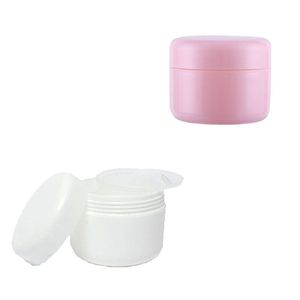 100 stks reizen gezicht crème lotion cosmetische container 10g plastic lege make-up pot pot hervulbare monster flessen wit 201014