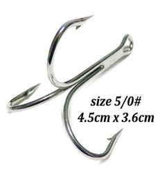 100 stcs Treble Hooks Fishing Hook 4 5 3 6cm Maat 5 0 Hoog Koolstofstaal scherpe haak haak haak PESCA327U4266719