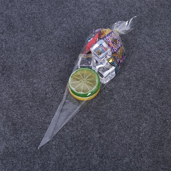 100 piezas Triángulo Bolsa de caramelo Auto adhesivo Bag Bag Diy Christmas Tree Bag For Halloween Xmas Farty Candy Food Empackaging