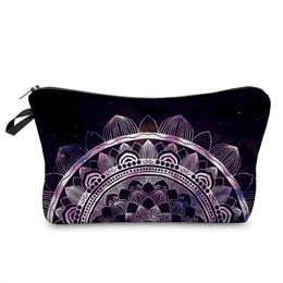 100 stks Trousse de Toilette Mandala Turquoise 3D Print Dames Cosmetics Tassen Nieuwe Neceser Organizer