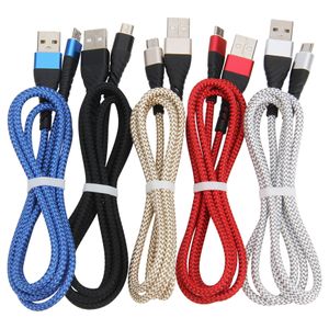 100 stuks Type C 1M 3FT 2M 3M USB Micro Charger Kabels V8 Telefoon Oplaadkabel Type-C Charge Cord voor Smartphone