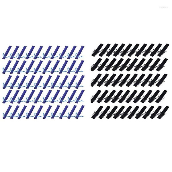100Pcs Velvet Pen Pouch Sleeve Holder Single Bag Case Pencil - 50 Pcs Noir Bleu