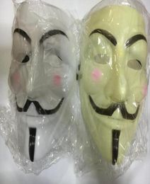 100 pcs Vendetta Mask v Masks Fawkes v Vendetta Team Pink Blood Scar Masquerade Movulus Volwassen Guy Halloween Cosplay Party Face Carniv1663433