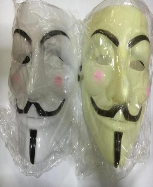 100pcs Vendetta Mask V Masks Fawkes V Vendetta Team Pink Blood Scar Masquerade Movie adulte Guy Halloween Cosplay Party Face Carniv1663433