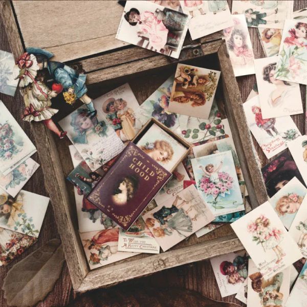 100pcs Vintage Stamp Book Series Material Paper Junk Journal Mini Old Book Craft Paper Scrapbooking Álbum Diary Scrapbook Paper