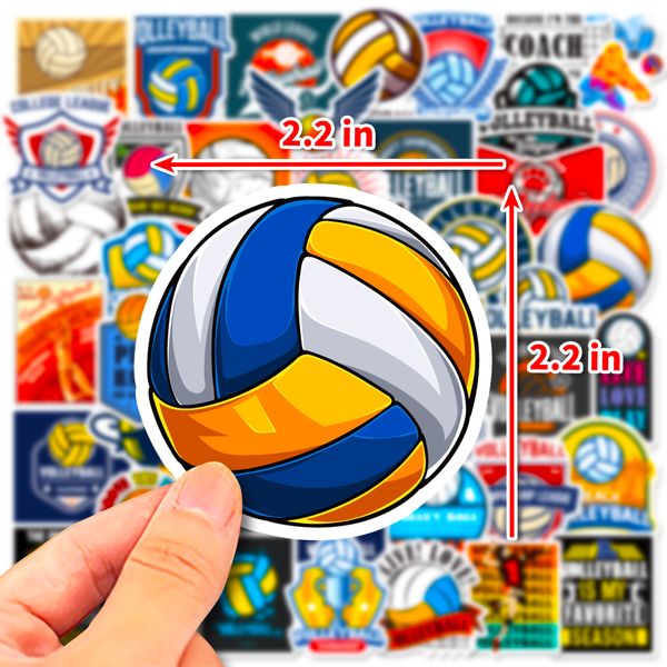 100 Pcs Volleyball Autocollants Skate Accessoires Étanche Vinyle Autocollant pour Planche À Roulettes Ordinateur Portable Cahier Bagages Bouteille D'eau De Voiture Décalques Enfants Jouets Amis Gitf