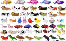 100 stks wandelen dier helium ballon leuke kat hond dinosaurus folie verjaardagsfeestje decoratie baby shower cadeau speelgoed 220523227R3150547