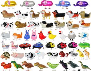 100pcs Walking Animal Hélium ballon mignon chat chien dinosaure feuille d'anniversaire décoration baby shower cadeau jouet 220523227r5052761
