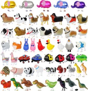 100 Uds. Globo de helio con forma de animal que camina, lindo gato, perro, dinosaurio, decoración de fiesta de cumpleaños, juguete de regalo para baby shower 220523227R4661994