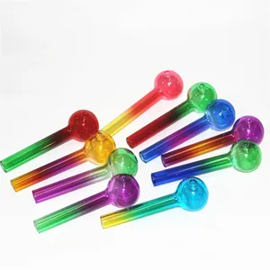 100 -stk wax dabbers kleurrijke pyrex glazen olie pijp pijp glazen buis rookpijpen tobcco korrel glazen olie nagels water handpijpen