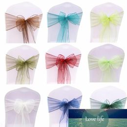 100 stcs Wedding Party Organza Fabric Ribbon Chair Sashes For Banquet Event Birthday Party Decoration Home Textile Chair Cover Facto2547