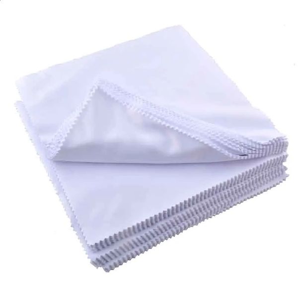 100pcs blanc 20x20cm sublimation Microfibre Nettoyage des lunettes de nettoyage du tissu nettoyage