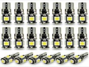 100 Uds blanco auto cuña T10 smd canbus 5smd 5 smd T10 LED canbus coche led T10 canbus w5w 194 error lámpara de luz automotriz 3216544