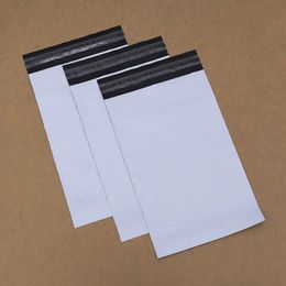 100 stks White Bag Poly Self-Sealing Express Self Adhesive Courier Mailing Plastic Envelop Couriers Post Postal Packing Mail Bags