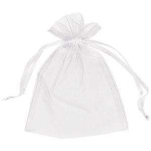 100 pièces sacs d'emballage en Organza blanc pochettes à bijoux faveurs de mariage sac cadeau de fête de noël 16x22 cm (6.2 pouces x 8.6 pouces)