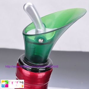 100 stks Wit Rode Wijn Beluchter Plug Cap Bottle Pourer Giet met Silicone Seal Stopper Trechter Shutoff Groene Kleur 20151220