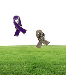 100 Uds. Broches de cinta púrpura concientización Pin de solapa cinta antiviolencia doméstica 4681300