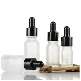 100 stcs groothandel 30 ml glazen druppelaar fles Essentiële olie 10 ml vorst witte serumflessen met zwarte dop 5 ml 10 ml 15 ml 20 ml 100 ml