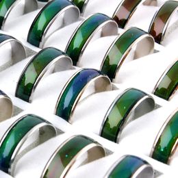 100 stcs groothandel verandert kleur stemming ringen temperatuur veranderbare kleur ring display doos 240411