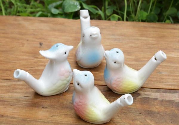 100 pièces, vente en gros, nouvel arrivage, oiseau d'eau, argile, oiseau émaillé, sifflet-paon, livraison gratuite