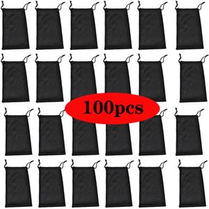 100pcs en gros sac à lunettes souple étui à lunettes de soleil étanche à la poussière portable pochette à lunettes accessoires de lunettes vente en vrac 240118