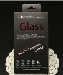 100pcs en gros boîte d'emballage en papier noir de style de mode universel pour iphone 7 7plus paquet de film de protection d'écran en verre trempé