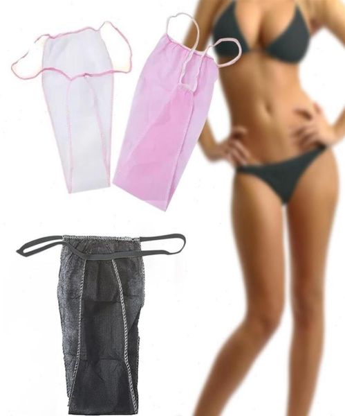 100pcs femmes Spa Hygiénique Panty T sous-vêtements avec ceinture élastique enveloppée individuellement Pantes non tissées Fabrics8953176