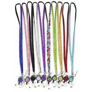 100 stks Werk ID-kaart Lanyards Strass Sleutelhanger Touw Anti-verloren Nekbanden Telefoon Lanyard Badge Houder Touw Universele Hang Touw Badge Reel