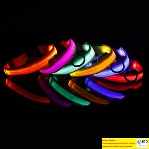 100pcs XS To XL Light up LED Dog Collars Adjustable Nylon Flashing Luminous Safety Night USB Rechargeable Pet Lead DH2001